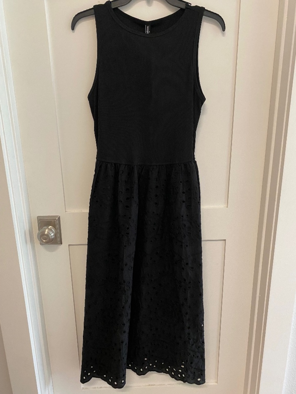Black eyelet dress